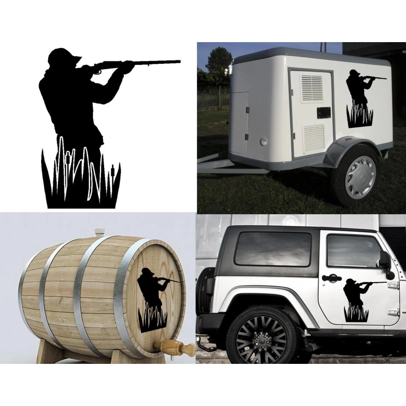 Cazador versión hierba, pegatina de vinilo