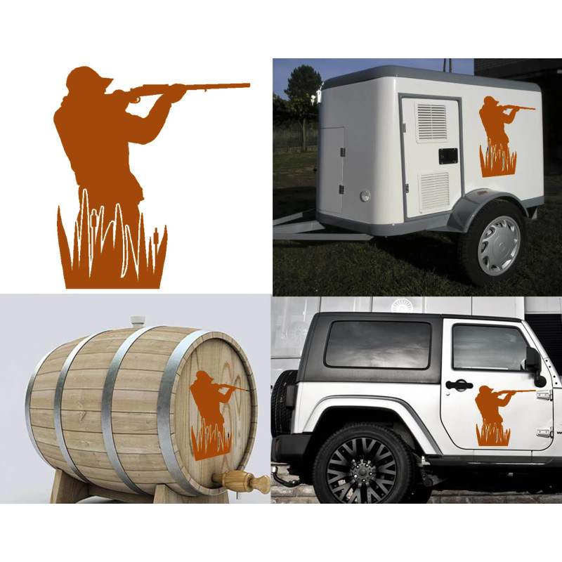 Cazador versión hierba, pegatina de vinilo