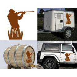 Cazador versión hierba, pegatina de vinilo