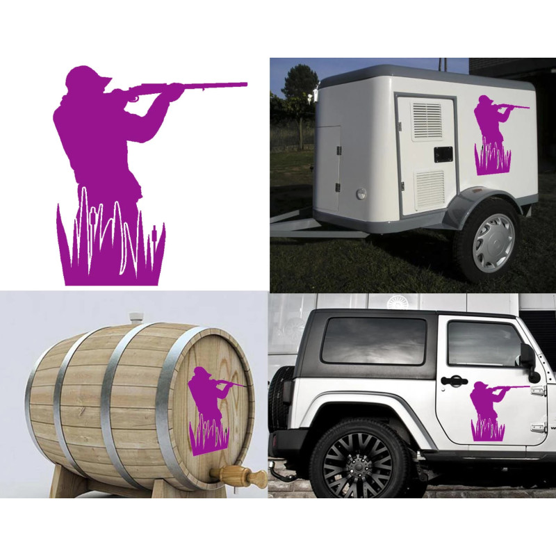 Cazador versión hierba, pegatina de vinilo