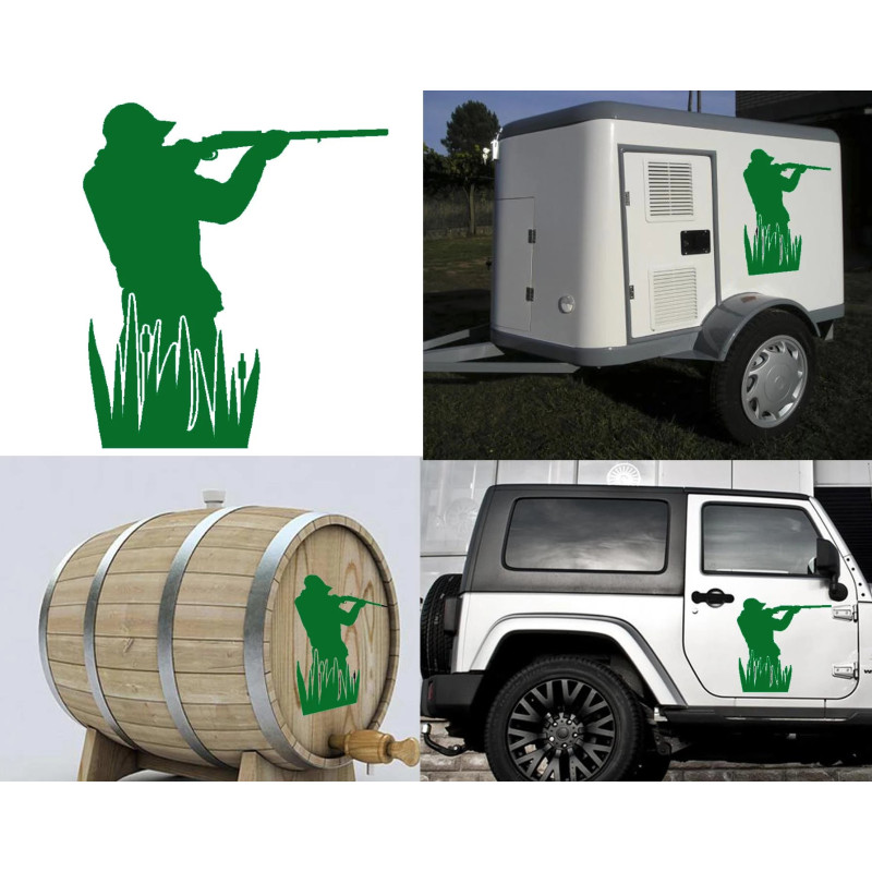 Cazador versión hierba, pegatina de vinilo