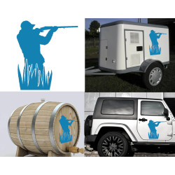 Cazador versión hierba, pegatina de vinilo