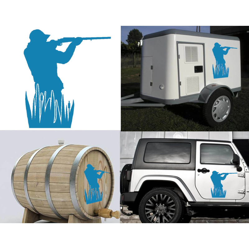 Cazador versión hierba, pegatina de vinilo