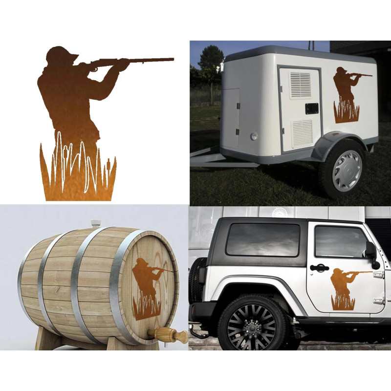 Cazador versión hierba, pegatina de vinilo