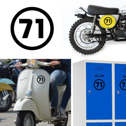 Numero 71 v1 pegatina vinilo corte