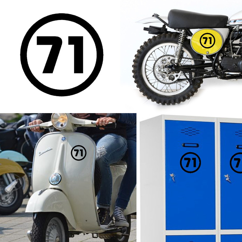 Numero 71 v1 pegatina vinilo corte