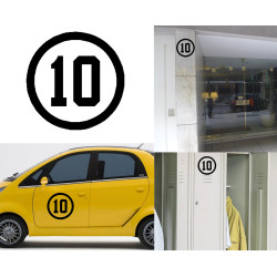 pegatina de vinilo Numero 10 versión III