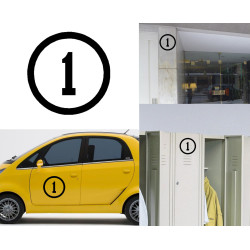 pegatina de vinilo Numero 1, versión III