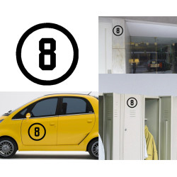 pegatina de vinilo Numero 8, version III