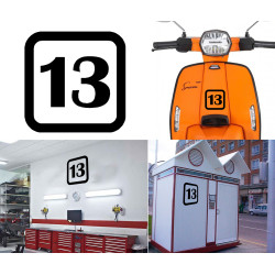 numero 13, Pegatina vinilo corte version v1sq