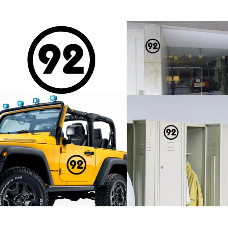 NUMERO 92, Pegatina vinilo corte v2