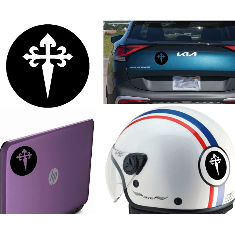 pegatina de vinilo Cruz de Santiago v2 XS.