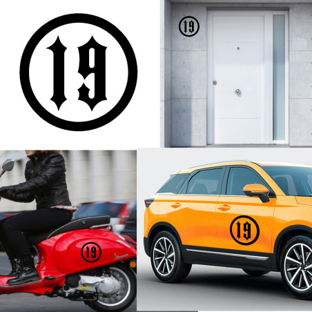 pegatina de vinilo Numero 19 v10
