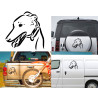 Galgo versión 16 izquierda, pegatina de vinilo