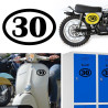 Numero 30 v1 oval, pegatina de vinilo
