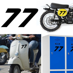 Numero 77 racing, pegatina de vinilo