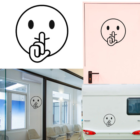 Emoticono Silencio, pegatina de vinilo