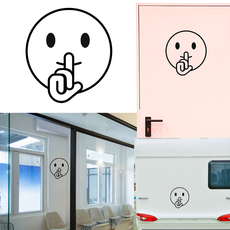 Emoticono Silencio, pegatina de vinilo
