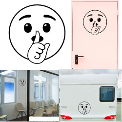 Emoticono Silencio v2, pegatina de vinilo
