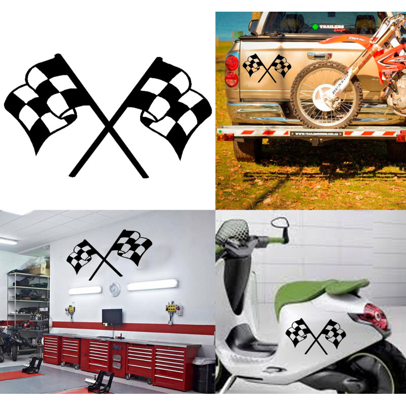 Banderas Racing, pegatina de vinilo