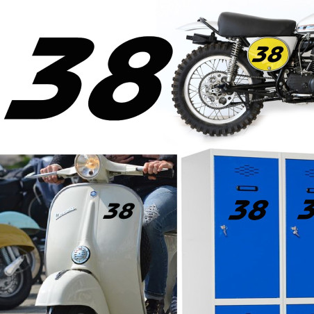 Numero 38, pegatina de vinilo versión v2 racing