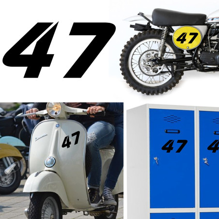 Numero 47, pegatina de vinilo versión  v2 racing