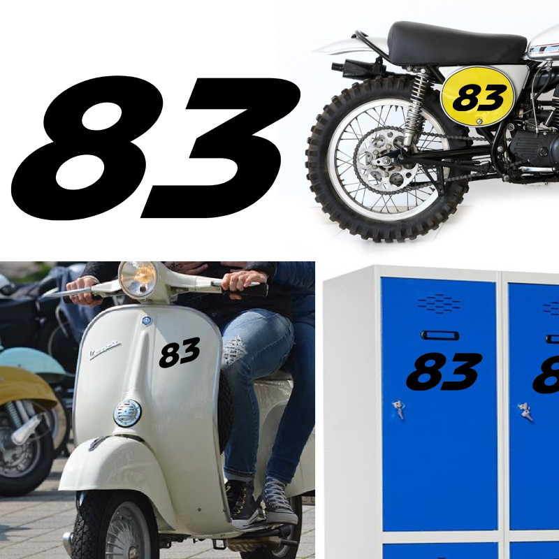 Numero 83, pegatina de vinilo versión v2 racing