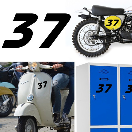 Numero 37, pegatina de vinilo versión v2 racing
