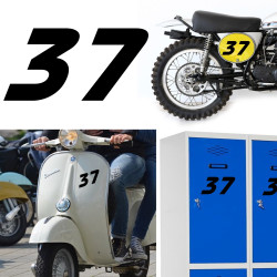 Numero 37, pegatina de vinilo versión v2 racing