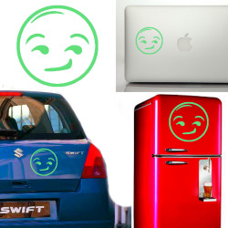 Emoticono receloso, pegatina de vinilo  versión b