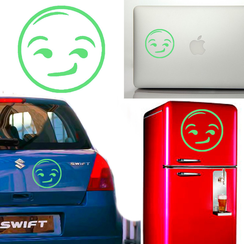 Emoticono receloso, pegatina de vinilo  versión b