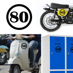 Numero 80,  pegatina de vinilo versión v1