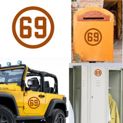 numero 69 Pegatina de vinilo version vIII