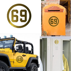 numero 69 Pegatina de vinilo version vIII