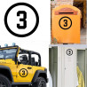 NUMBER 3 sticker vinyl cut.  3 vers.III