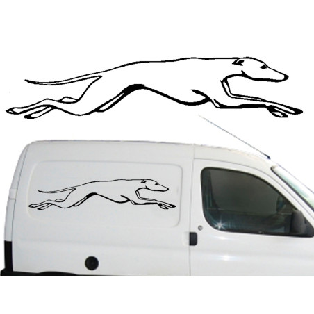 Galgo corriendo, pegatina de vinilo versión IV