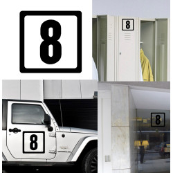 NUMERO 8, Pegatina vinilo de corte  vIII,