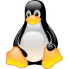 Linux, silueta de vinilo impreso laminado