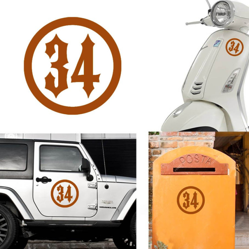 numero 34 Pegatina de vinilo version v10