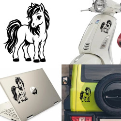 Pony, pegatina de vinilo adhesivo (caballo pequeño)