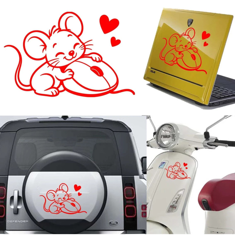 Ratón vs Ratón (Mouse Love), pegatina de vinilo