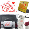 Ratón vs Ratón (Mouse Love), pegatina de vinilo