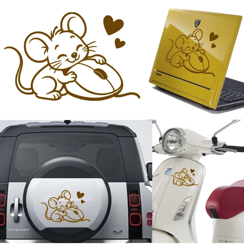 Ratón vs Ratón (Mouse Love), pegatina de vinilo