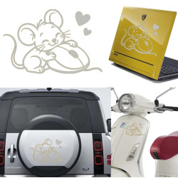 Ratón vs Ratón (Mouse Love), pegatina de vinilo