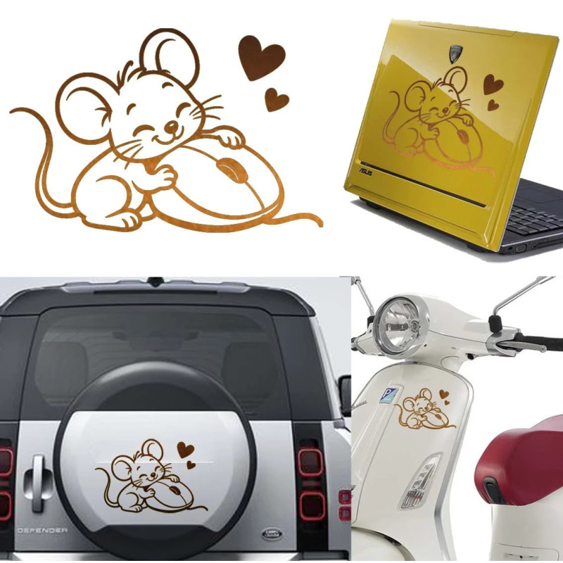 Ratón vs Ratón (Mouse Love), pegatina de vinilo