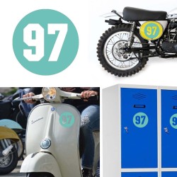 Numero 97 versión via, pegatina de vinilo