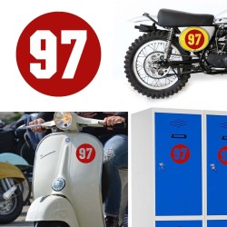 Numero 97 versión via, pegatina de vinilo