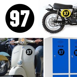 Numero 97 versión via, pegatina de vinilo
