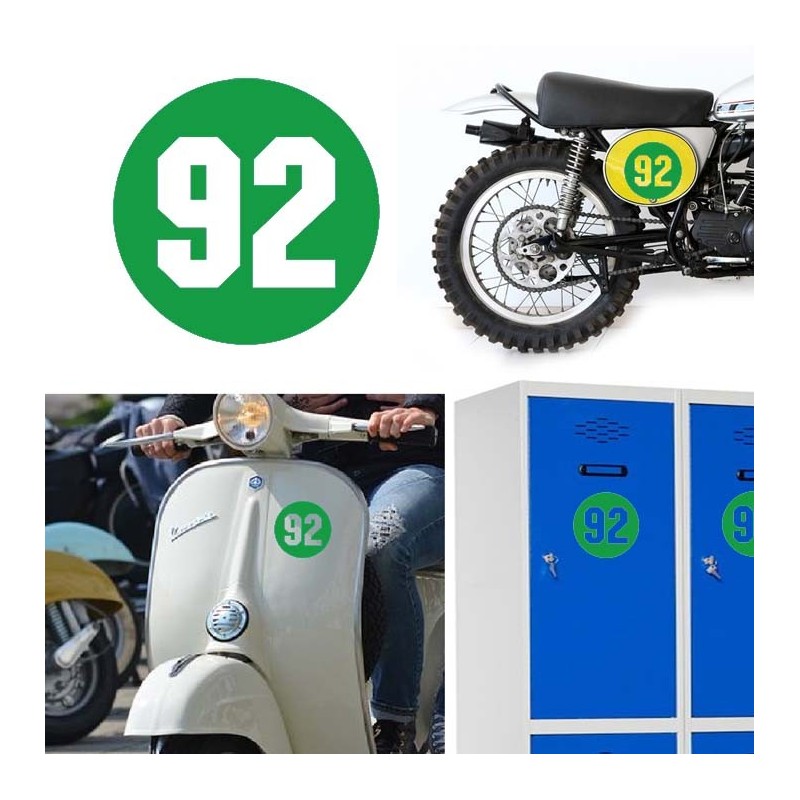 Numero 92 versión via, pegatina de vinilo