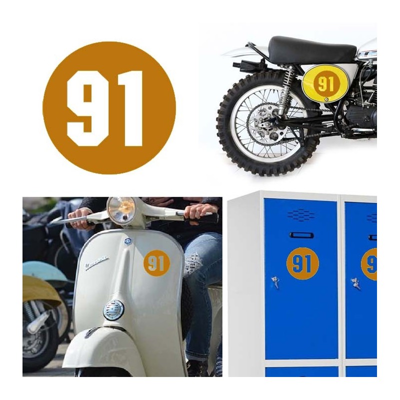 Numero 91 versión via, pegatina de vinilo
